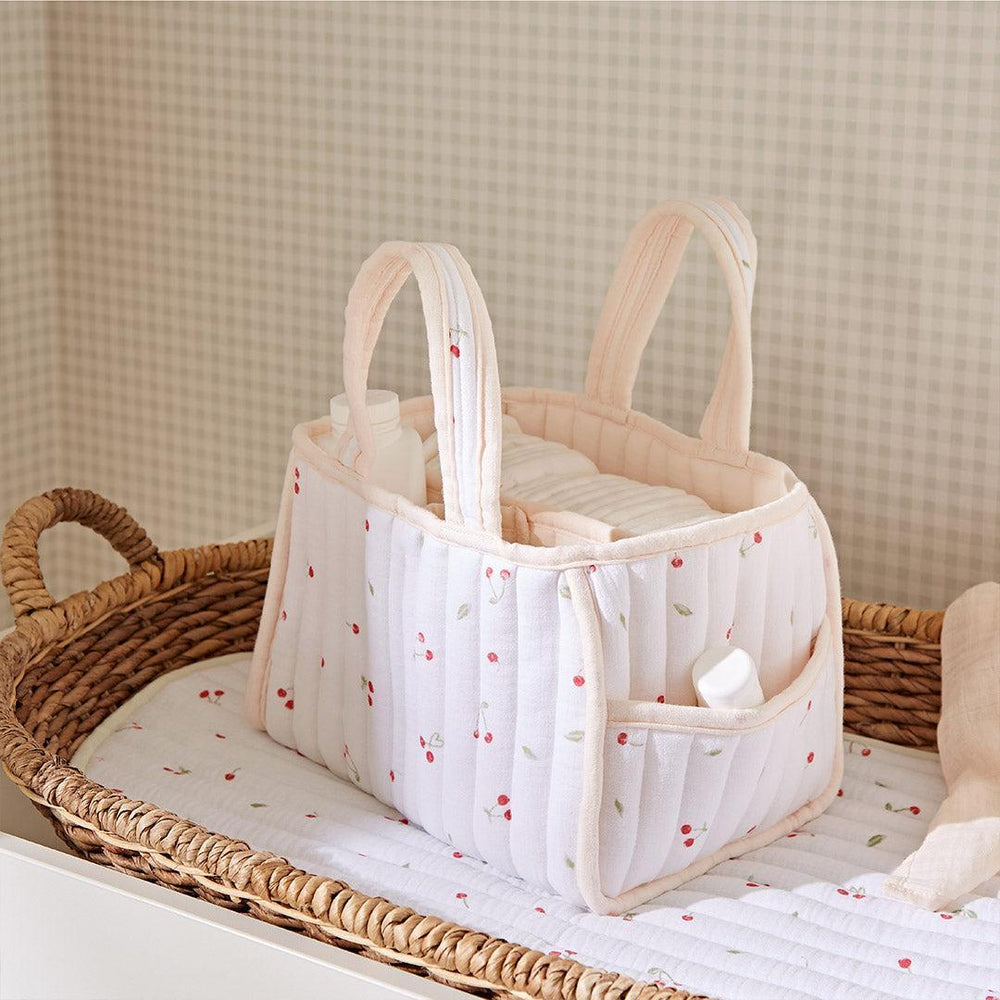 CuddleCo Nappy Caddy - Ditsy Cherry-Nappy Laundry + Storage-Ditsy Cherry- | Natural Baby Shower