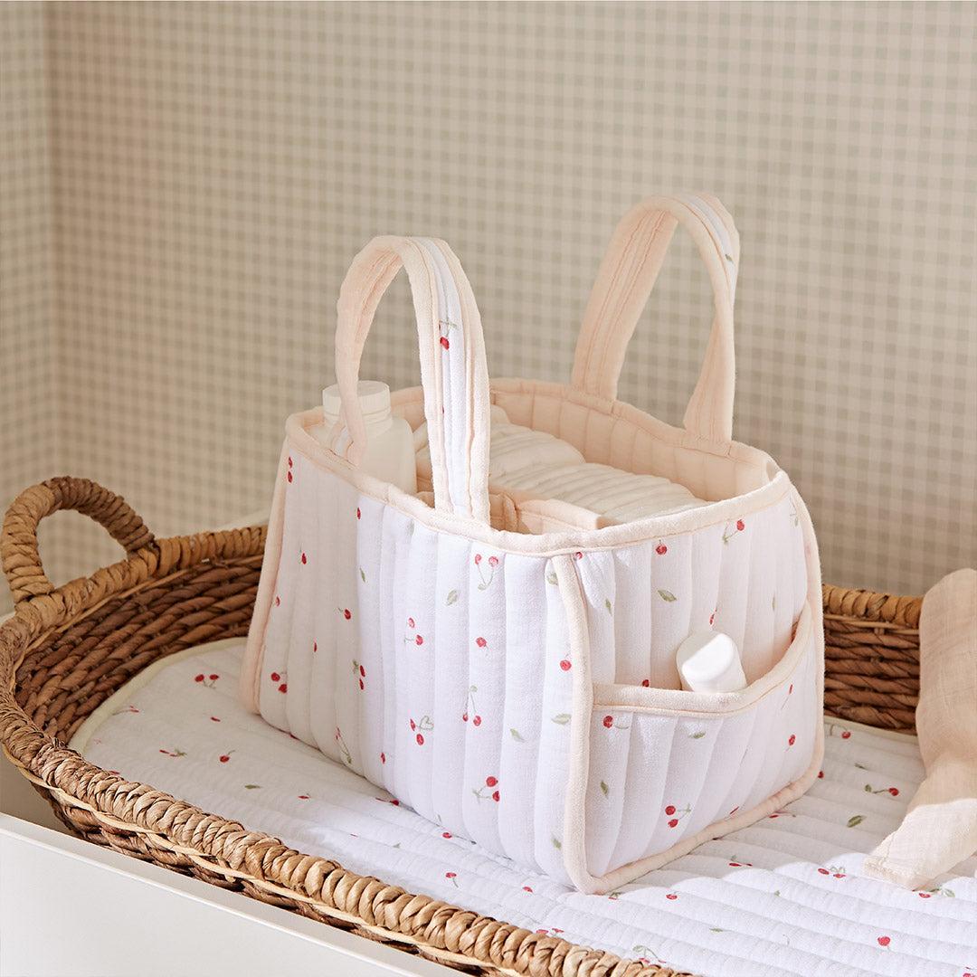 CuddleCo Nappy Caddy - Ditsy Cherry-Nappy Laundry + Storage-Ditsy Cherry- | Natural Baby Shower