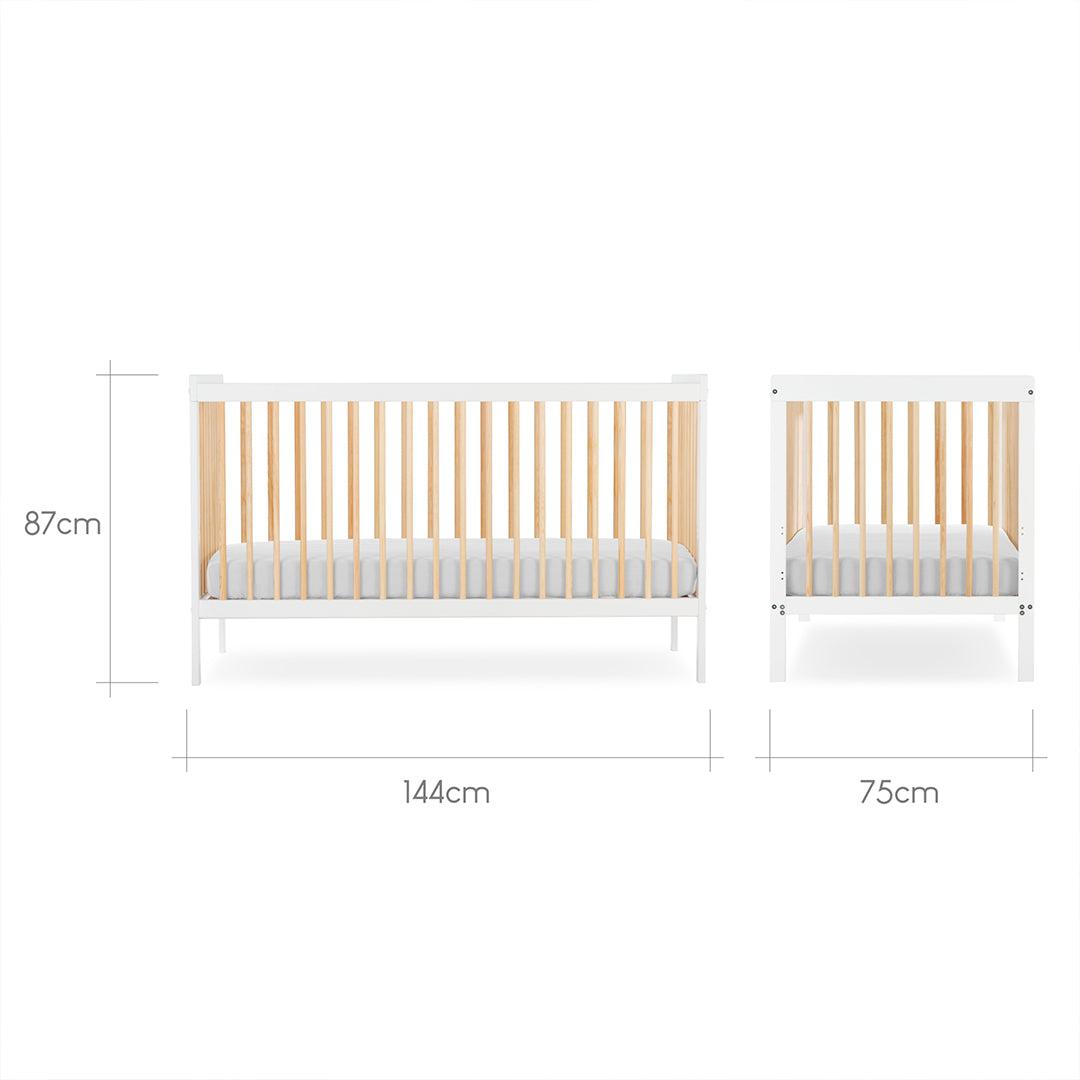 CuddleCo Nola Cot Bed - White/Natural-Cot Beds- | Natural Baby Shower