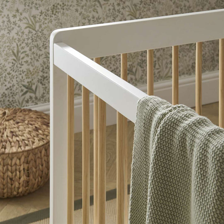 CuddleCo Nola Cot Bed - White/Natural-Cot Beds- | Natural Baby Shower