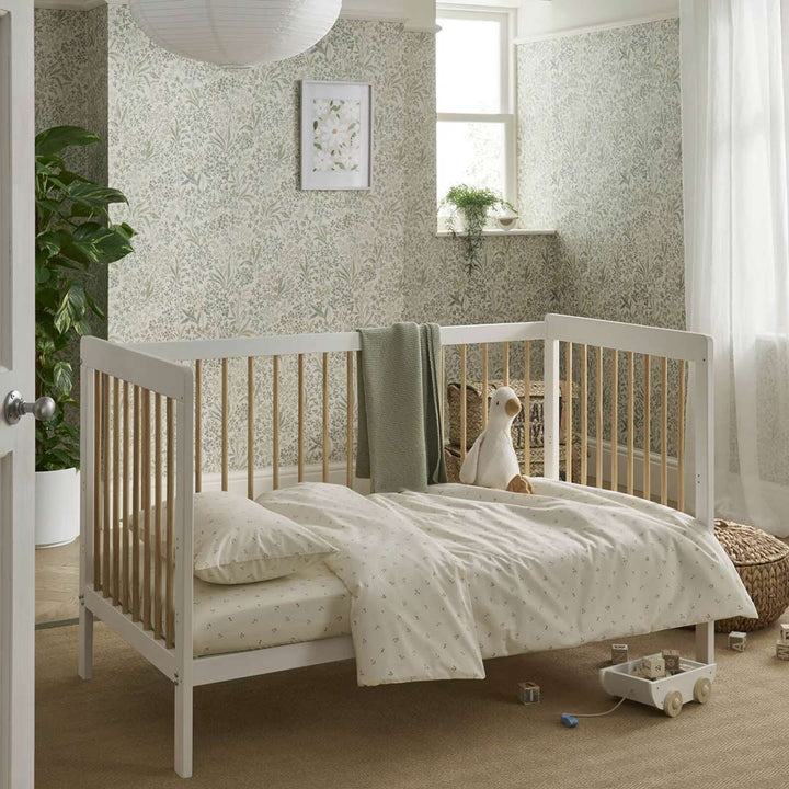 CuddleCo Nola Cot Bed - White/Natural-Cot Beds- | Natural Baby Shower