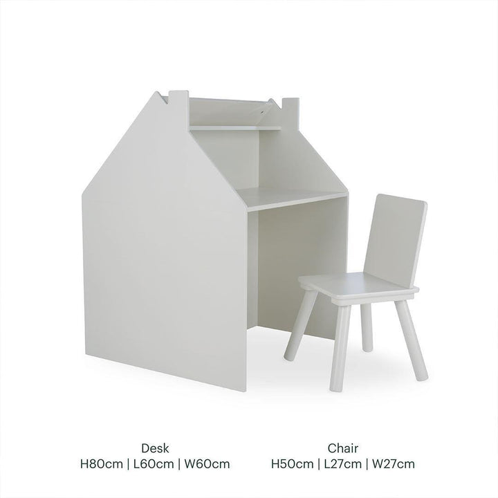 CuddleCo Storage Desk + Easel & Chair - Pebble-Tables + Seating-Pebble- | Natural Baby Shower