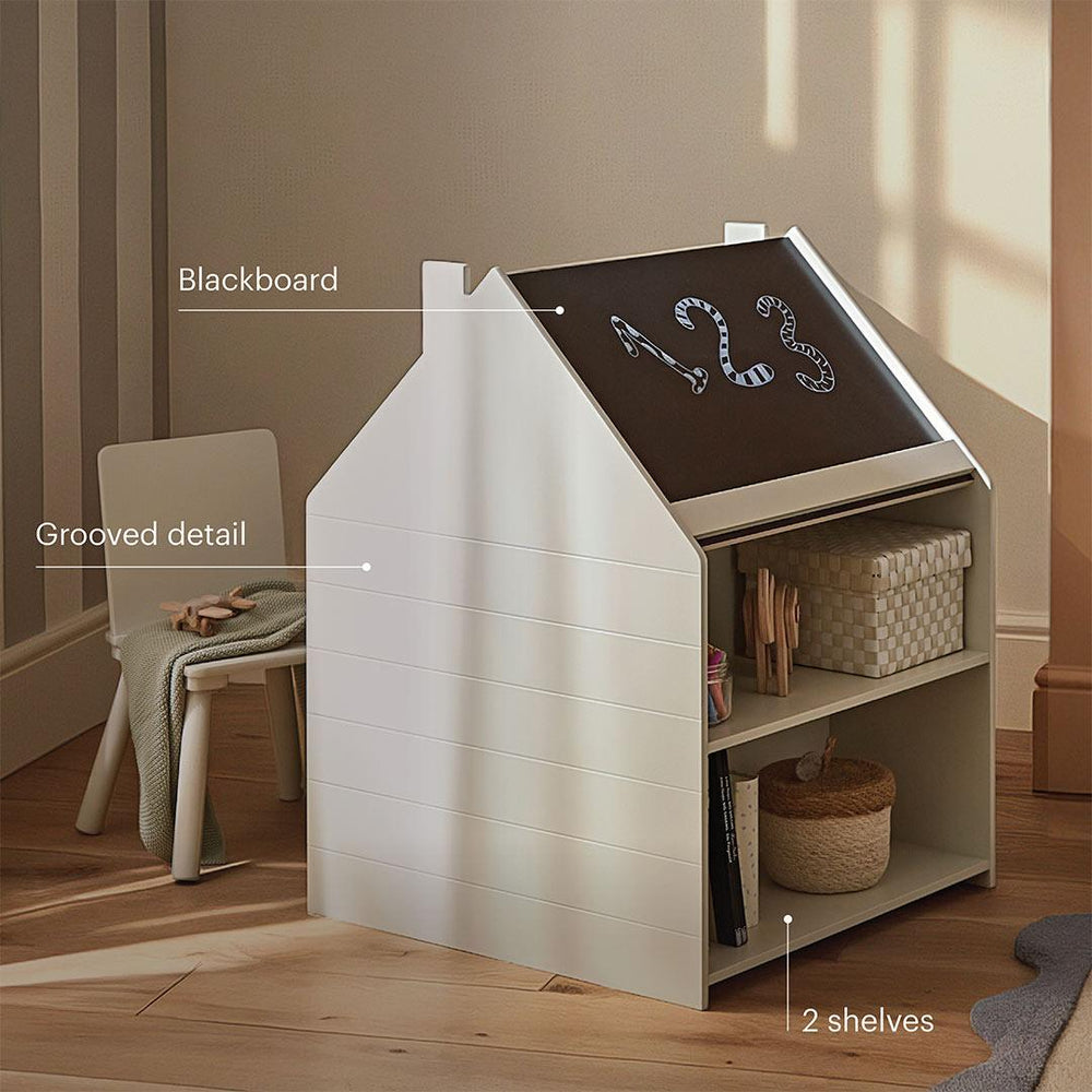 CuddleCo Storage Desk + Easel & Chair - Pebble-Tables + Seating-Pebble- | Natural Baby Shower