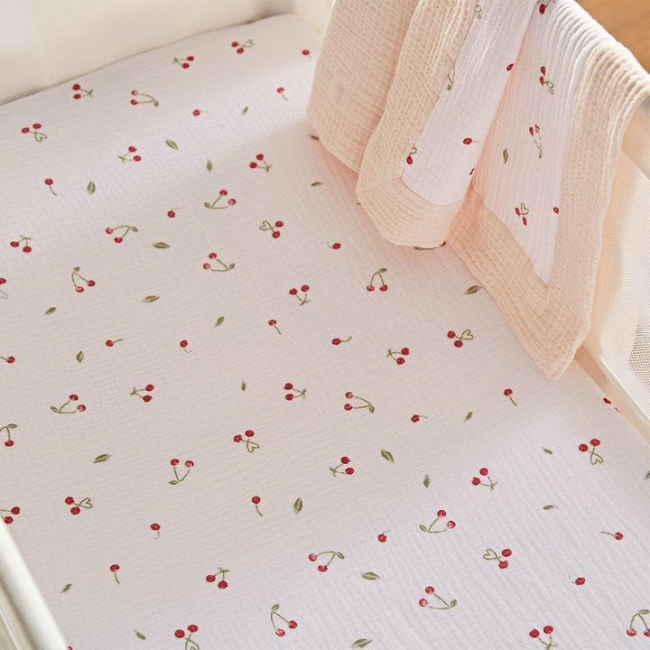 CuddleCo Universal Crib/ Co Sleeper Sheets 2pk - Ditsy Cherry-Sheets-Ditsy Cherry-Crib | Natural Baby Shower