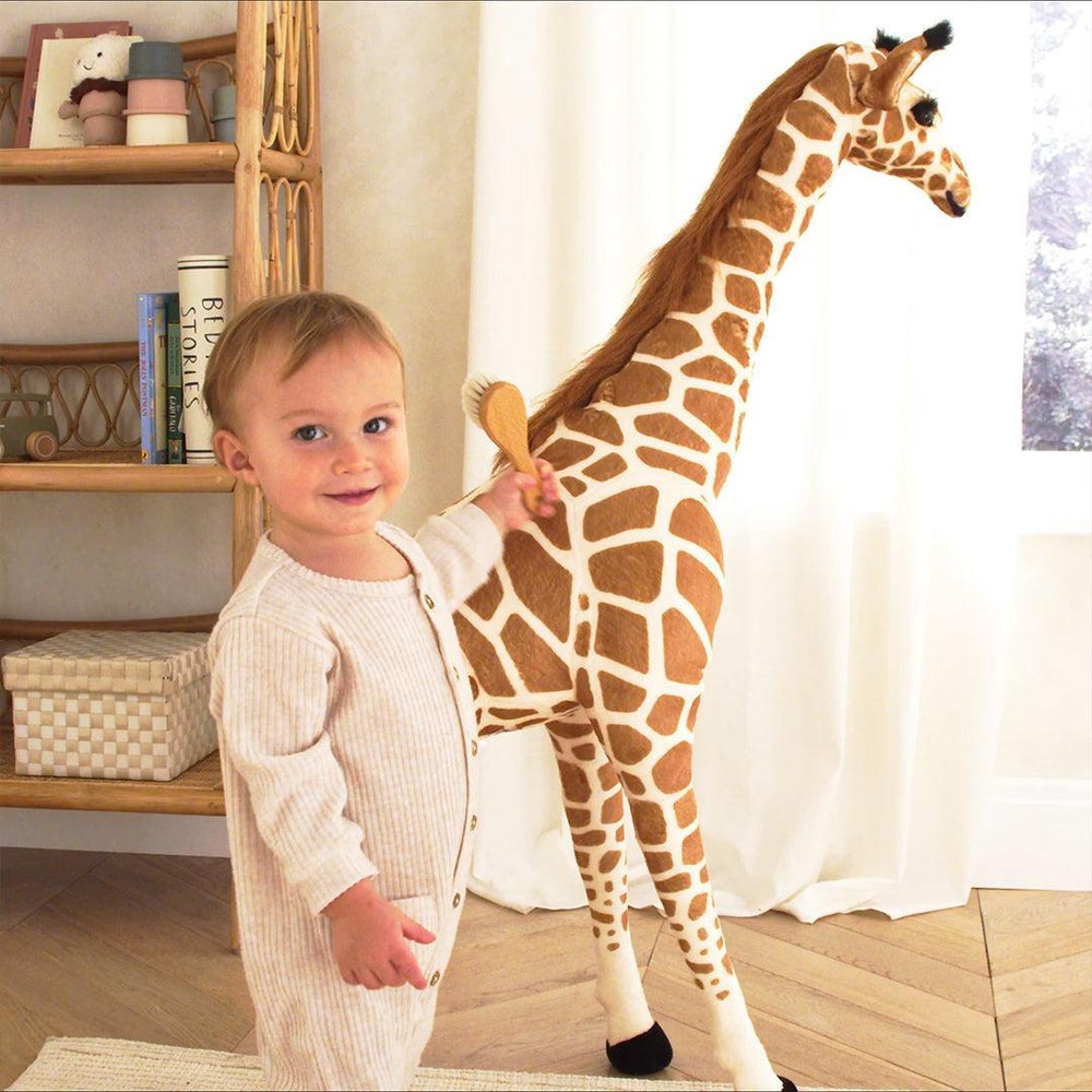 CuddleCo Small Standing Giraffe Stuffed Animal - Natural-Soft Toys-Natural-One Size | Natural Baby Shower