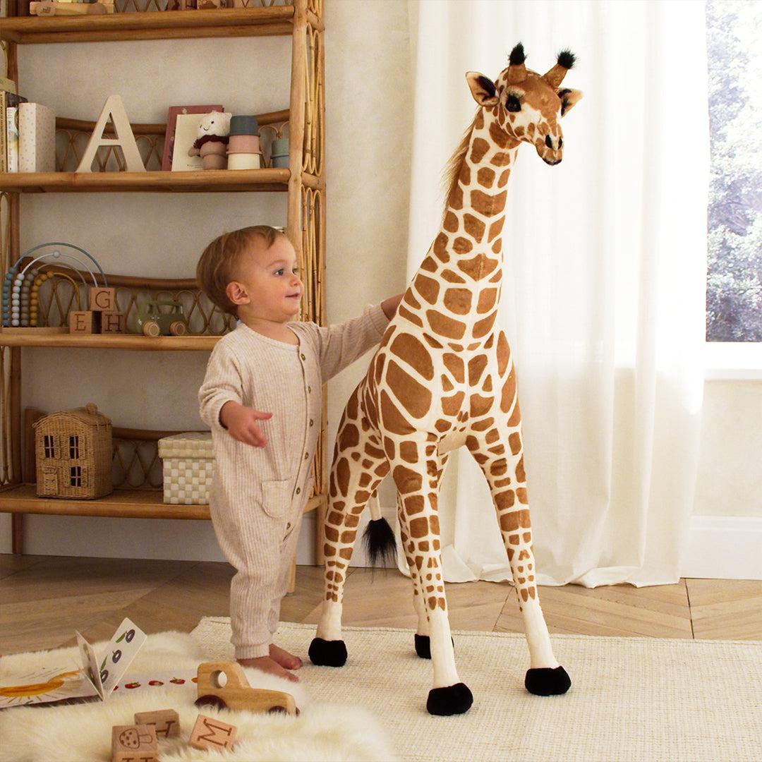 CuddleCo Small Standing Giraffe Stuffed Animal - Natural-Soft Toys-Natural-One Size | Natural Baby Shower