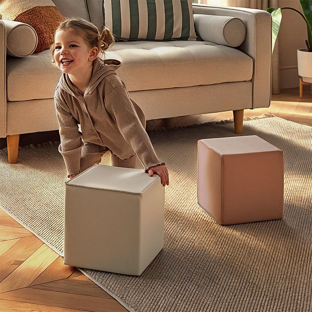 CuddleCo Soft Play Cubes 2pc - Tuscany/Pebble-Soft Play-Tuscany/Pebble- | Natural Baby Shower