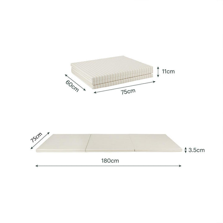 CuddleCo Tumble Play Mat 180 x 75cm - Cookie Stripe-Play Mats-Cookie Stripe- | Natural Baby Shower