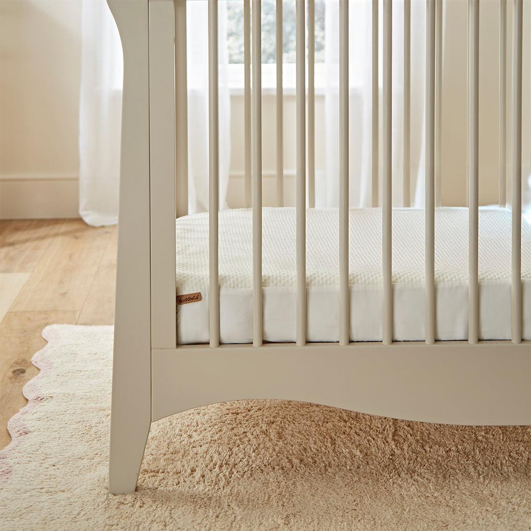 CuddleCo Waterproof Cot Bed Mattress Protector Hypoallergenic Bamboo - White-Mattress Protectors-White-One Size | Natural Baby Shower