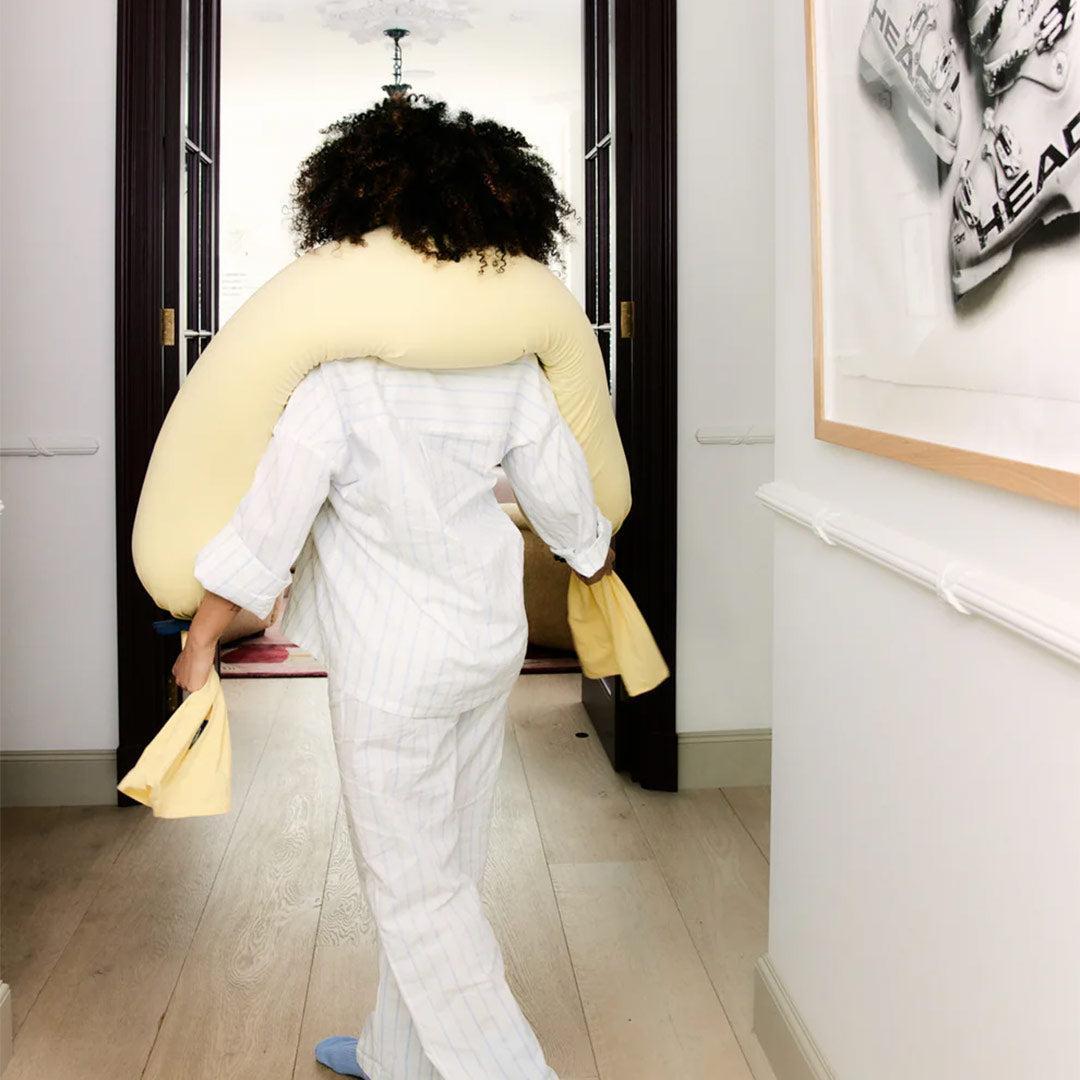 Cushy Puff Pregnancy Pillow Cover - Mellow Yellow-Pregnancy Pillow Covers-Mellow Yellow- | Natural Baby Shower