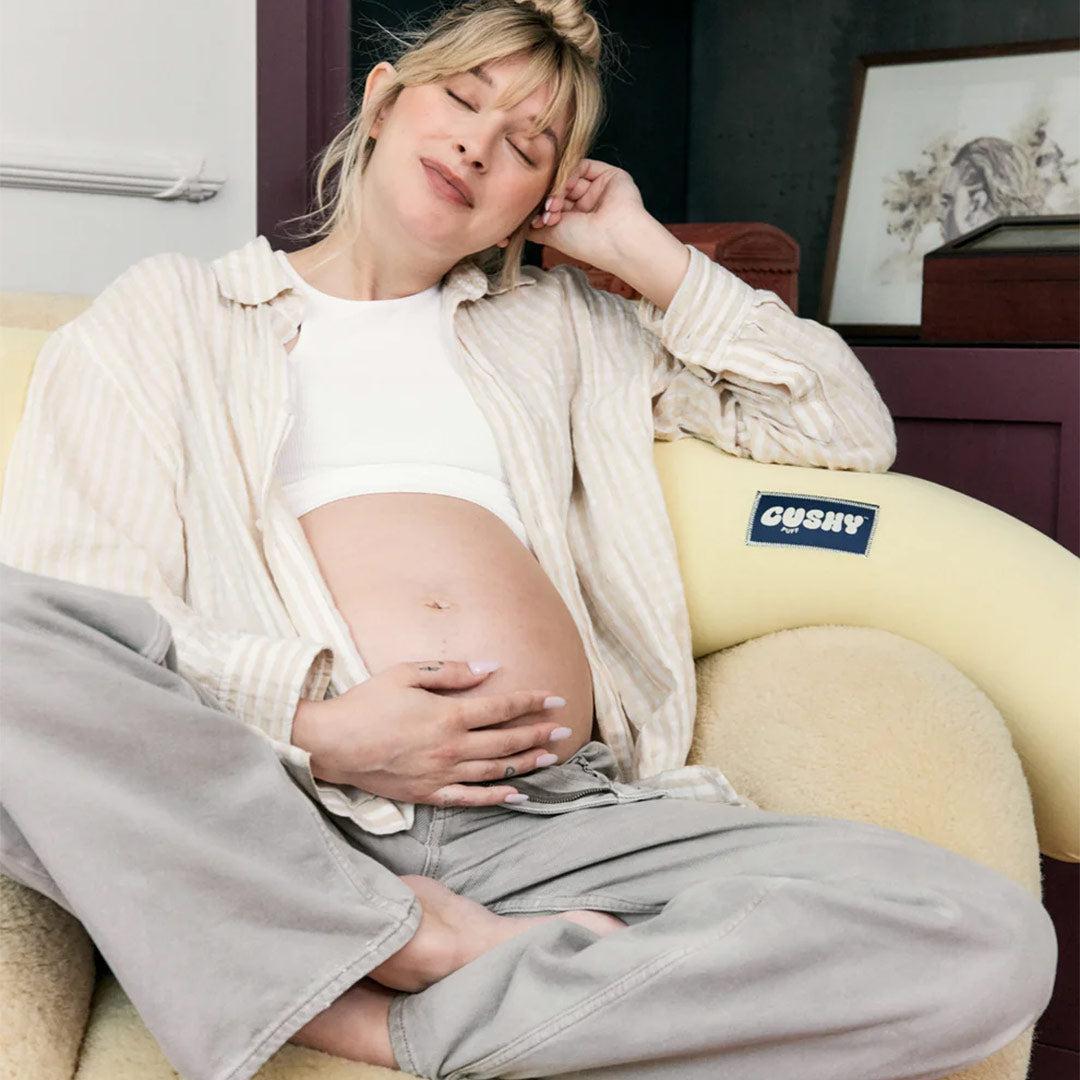 Cushy Puff Pregnancy Pillow Cover - Mellow Yellow-Pregnancy Pillow Covers-Mellow Yellow- | Natural Baby Shower