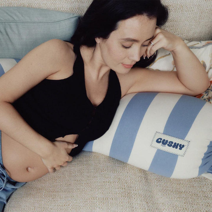 Cushy Puff Pregnancy Pillow Cover - Sky Blue-Pregnancy Pillow Covers-Sky Blue Cover- | Natural Baby Shower