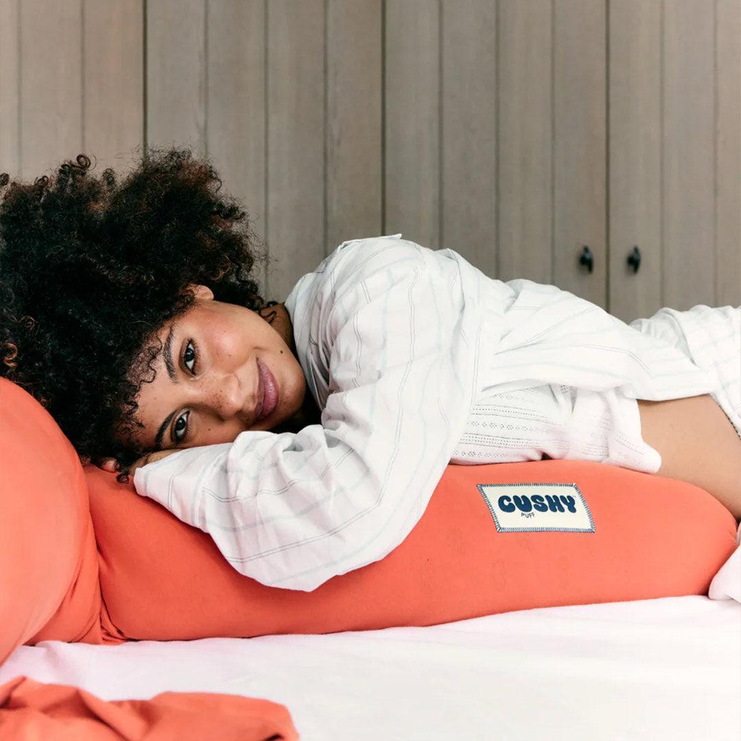 Cushy Puff Pregnancy Pillow Cover - Terracotta Red-Pregnancy Pillow Covers-Terracotta Red- | Natural Baby Shower