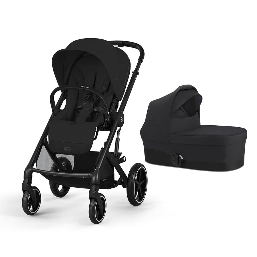 Cybex Balios S Lux Pushchair & Carrycot Bundle - Black/Grey-Stroller Bundles-Moon Black-Moon Black | Natural Baby Shower