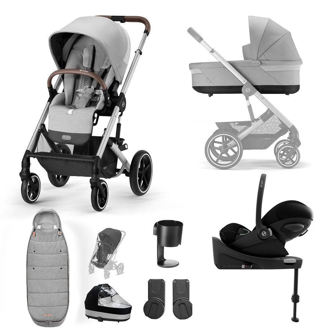 CYBEX Balios S Lux + Cloud G Luxury Bundle - Lava Grey-Travel Systems-Lava Grey-Gold Footmuff | Natural Baby Shower