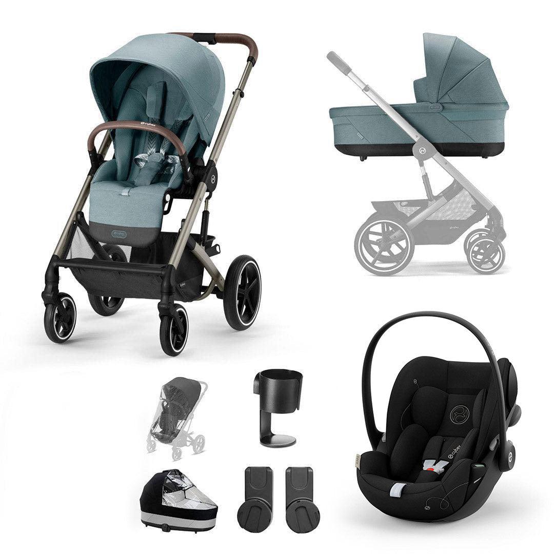 CYBEX Balios S Lux + Cloud G Luxury Bundle - Sky Blue-Travel Systems-Sky Blue-No Footmuff | Natural Baby Shower