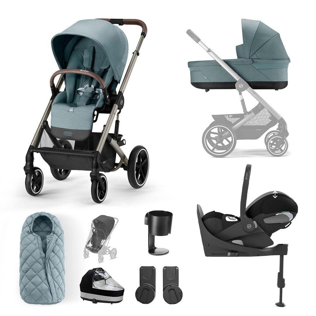 CYBEX Balios S Lux + Cloud T Luxury Bundle - Sky Blue-Travel Systems-Base T-SNOGGA Footmuff | Natural Baby Shower