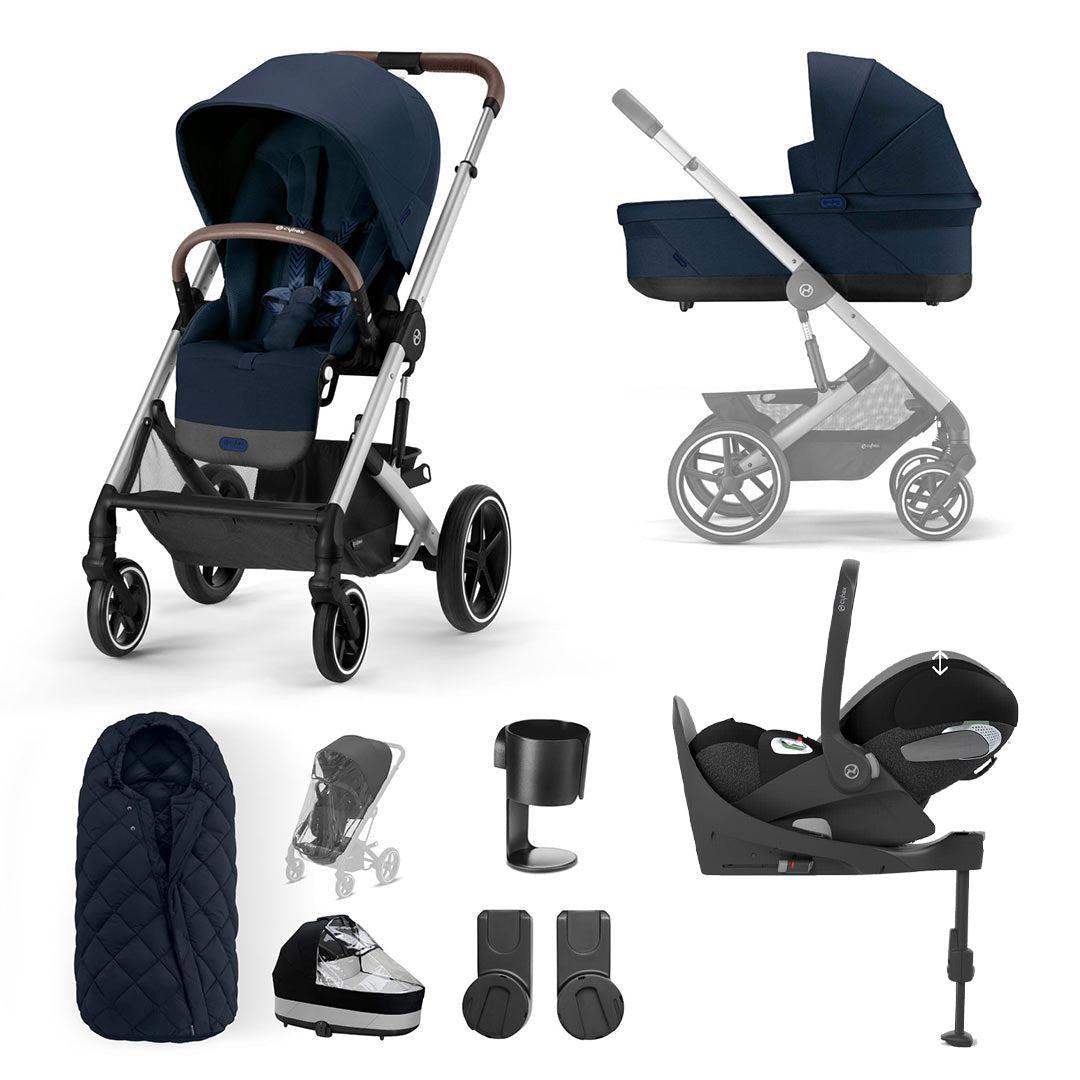 CYBEX Balios S Lux + Cloud T Luxury Bundle - Ocean Blue-Travel Systems-Base T-SNOGGA Footmuff | Natural Baby Shower