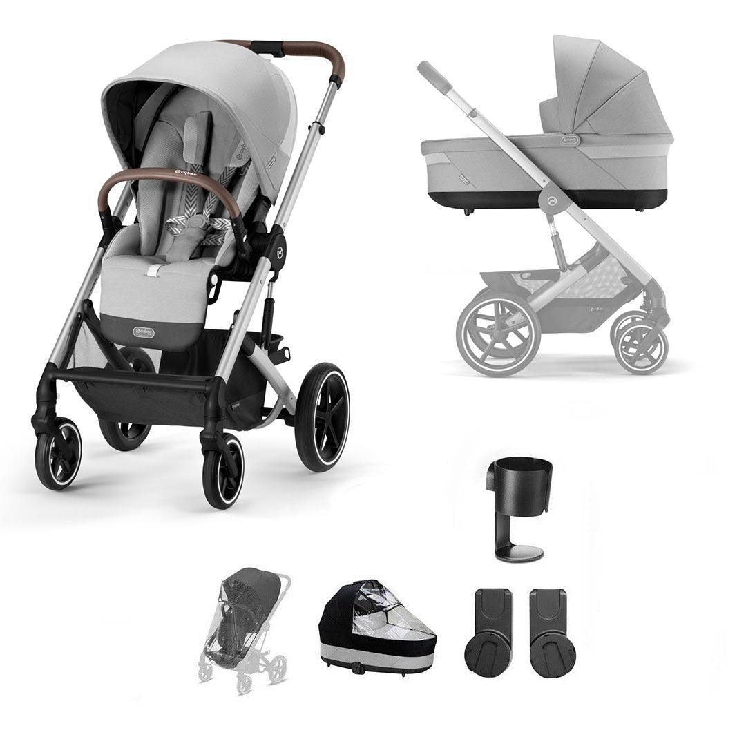 CYBEX Balios S Lux Essential Bundle - Lava Grey-Stroller Bundles-Lava Grey-No Footmuff | Natural Baby Shower