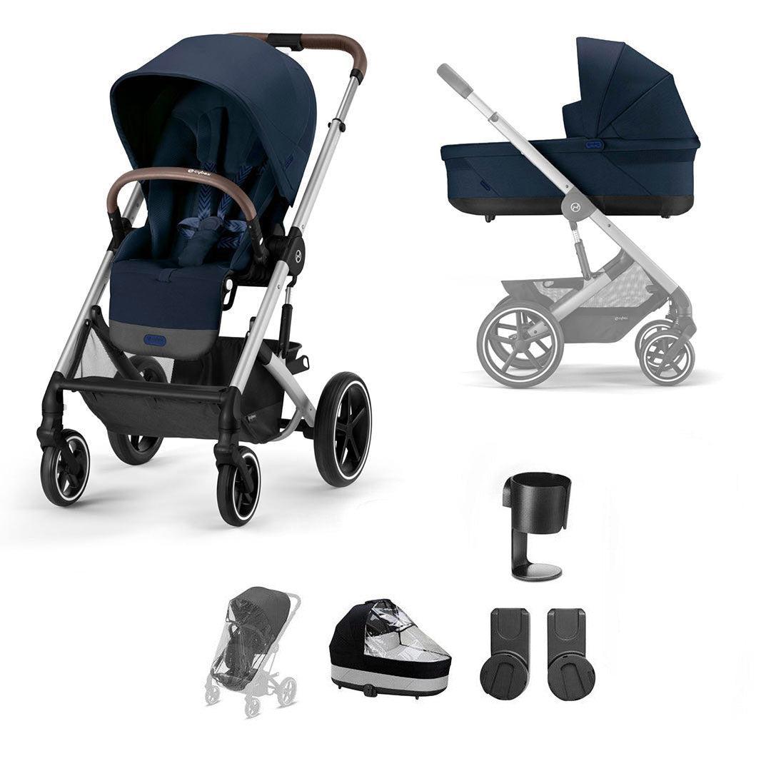 CYBEX Balios S Lux Essential Bundle - Ocean Blue-Stroller Bundles-Ocean Blue-No Footmuff | Natural Baby Shower