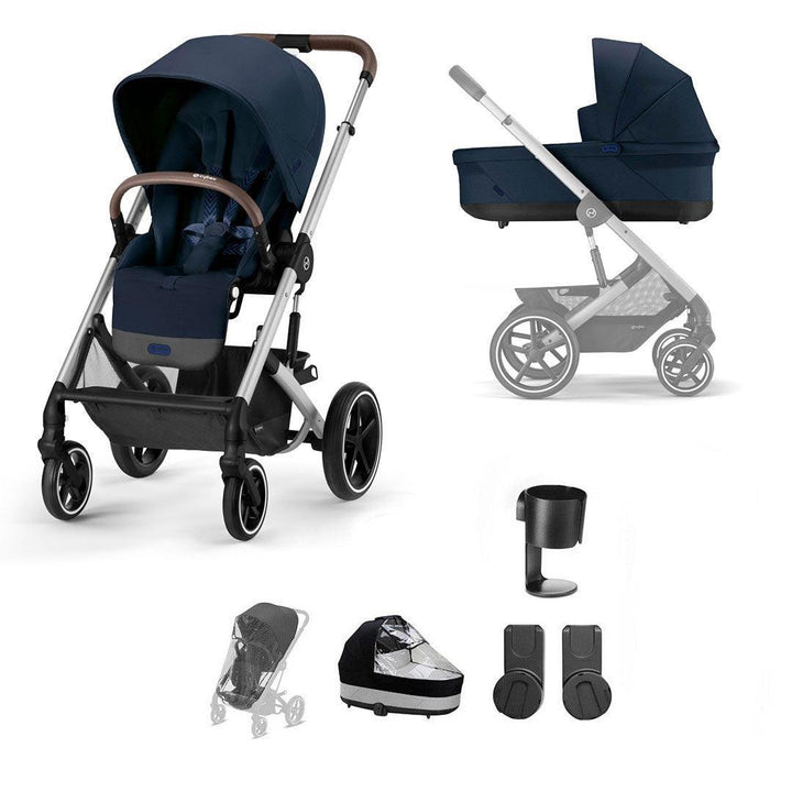 CYBEX Balios S Lux Essential Bundle - Ocean Blue-Stroller Bundles-Ocean Blue-No Footmuff | Natural Baby Shower