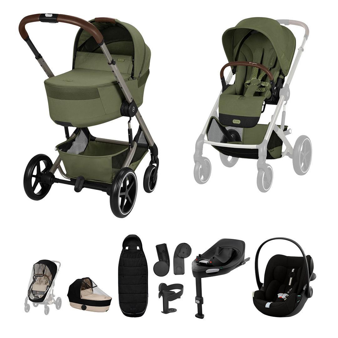 CYBEX Balios + Fold Cot Ultimate Travel System Bundle-Strollers-Stormy Blue- | Natural Baby Shower