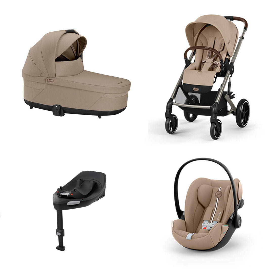 CYBEX Balios S Lux Plus Pushchair Bundle - Almond Beige-Strollers-Almond Beige-With Base G | Natural Baby Shower