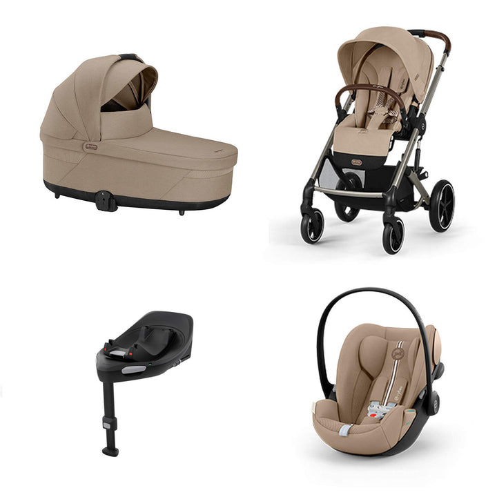 CYBEX Balios S Lux Plus Pushchair Bundle - Almond Beige-Strollers-Almond Beige-With Base G | Natural Baby Shower