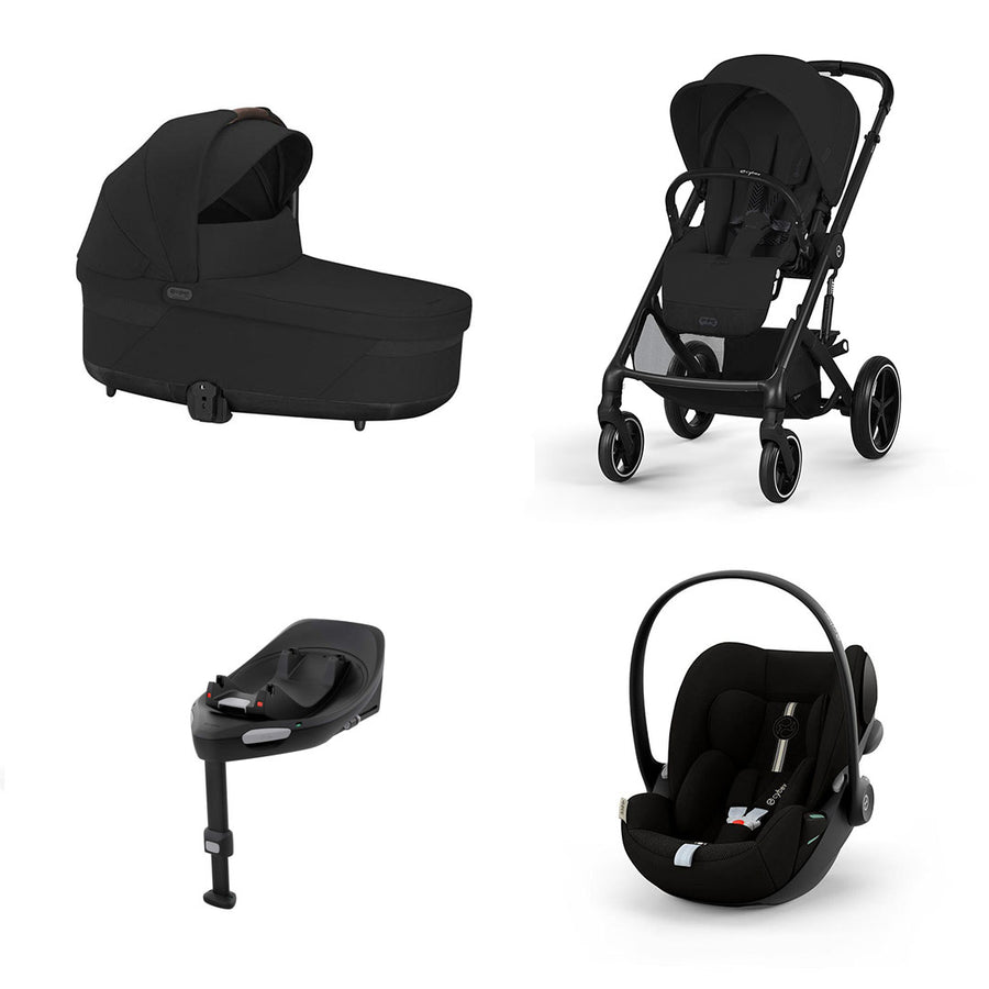 CYBEX Balios S Lux Comfort Pushchair Bundle - Moon Black-Strollers-Moon Black-With Base G | Natural Baby Shower