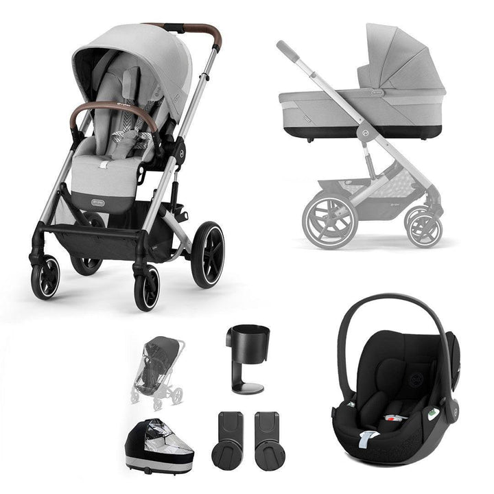 CYBEX Balios S Lux + Cloud T Luxury Bundle - Lava Grey-Travel Systems-No Base-No Footmuff | Natural Baby Shower