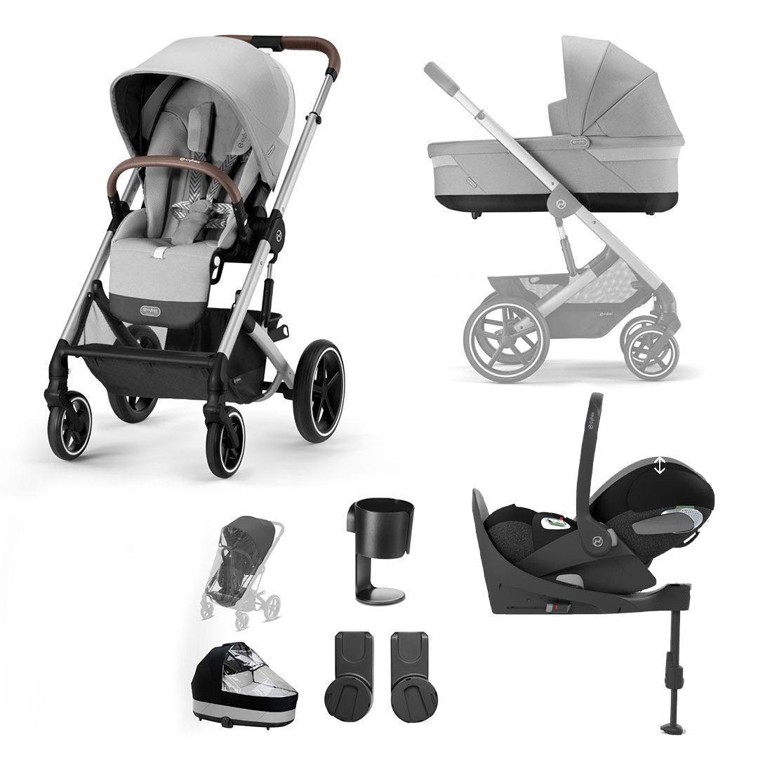 CYBEX Balios S Lux + Cloud T Luxury Bundle - Lava Grey-Travel Systems-Base T-No Footmuff | Natural Baby Shower