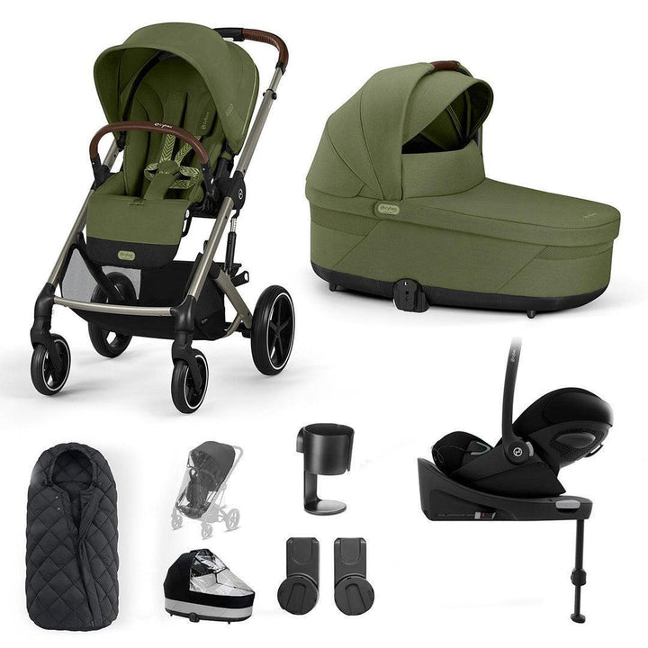 CYBEX Balios S Lux + Cloud G Travel System-Travel Systems-Moss Green-SNOGGA Footmuff | Natural Baby Shower
