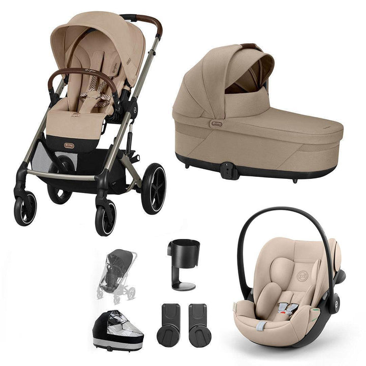 CYBEX Balios S Lux + Cloud G3 Travel System-Travel Systems-Almond Beige-No Footmuff | Natural Baby Shower