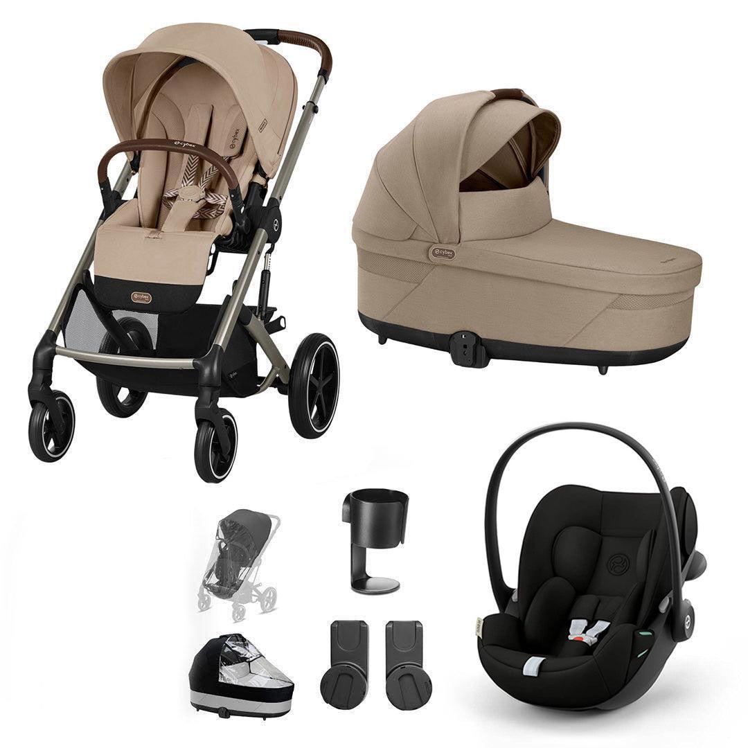 CYBEX Balios S Lux + Cloud G3 Travel System-Travel Systems-Almond Beige/Black-No Footmuff | Natural Baby Shower
