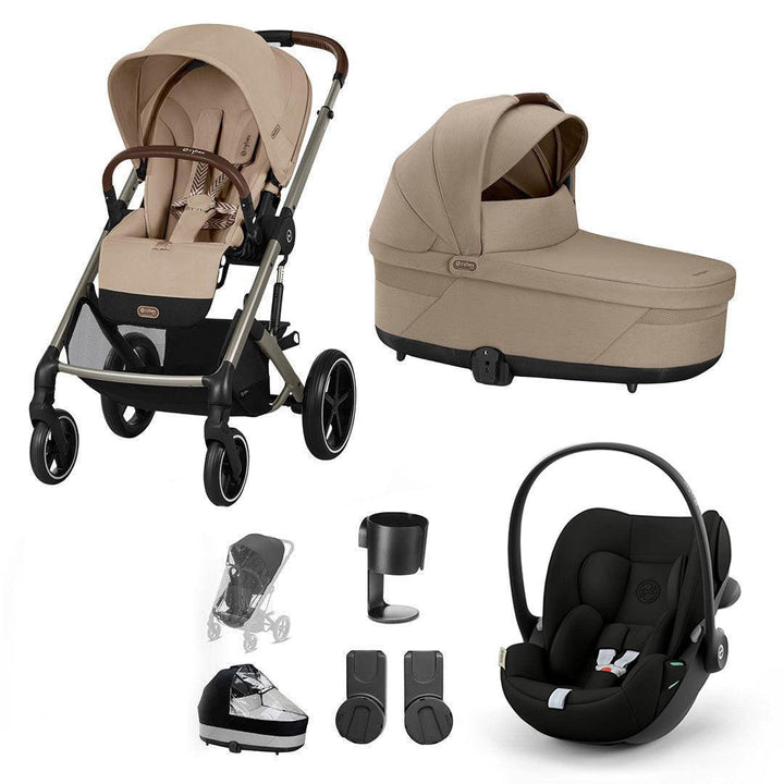 CYBEX Balios S Lux + Cloud G3 Travel System-Travel Systems-Almond Beige/Black-No Footmuff | Natural Baby Shower