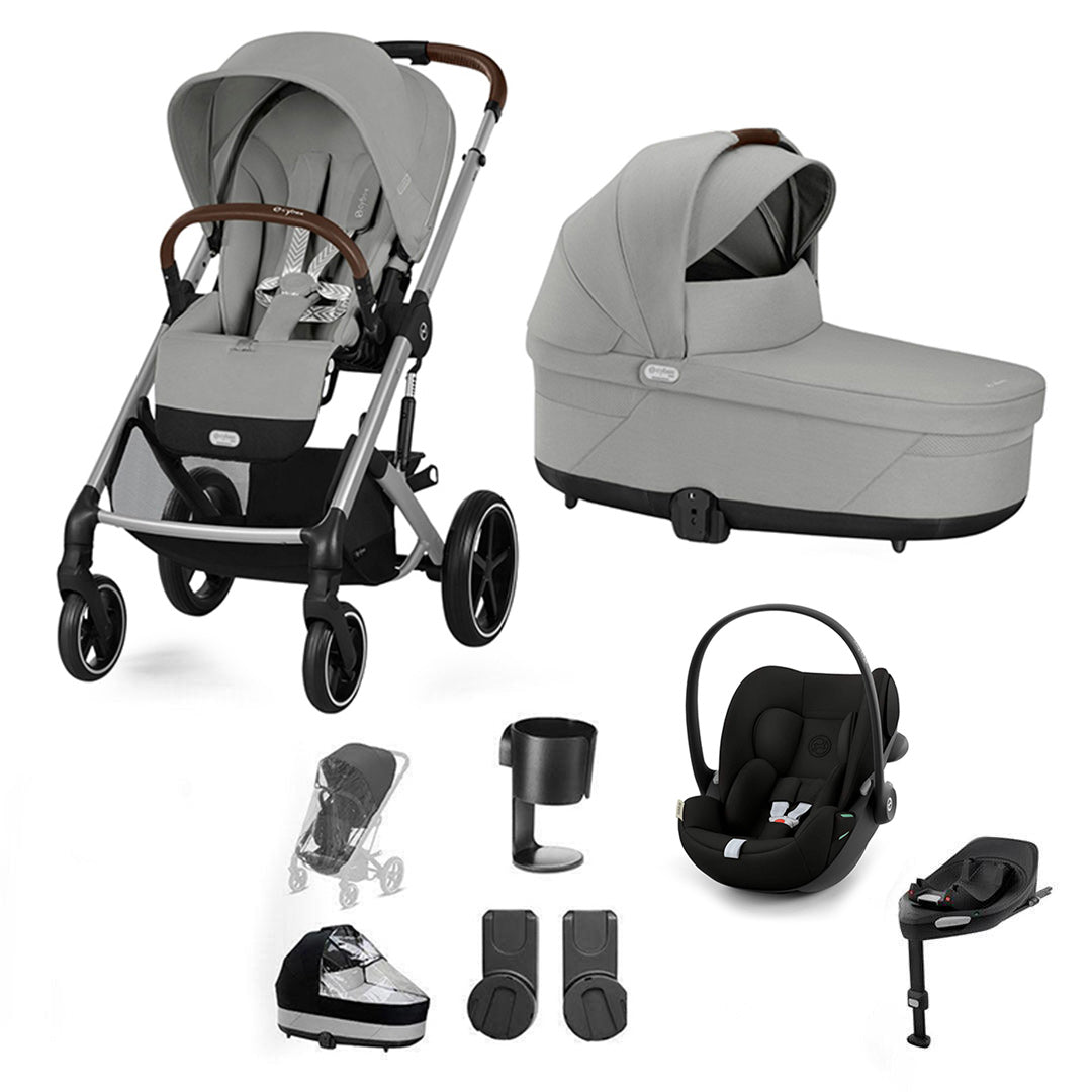 CYBEX Balios S Lux + Cloud G3 Travel System-Travel Systems-Stone Grey-No Footmuff | Natural Baby Shower