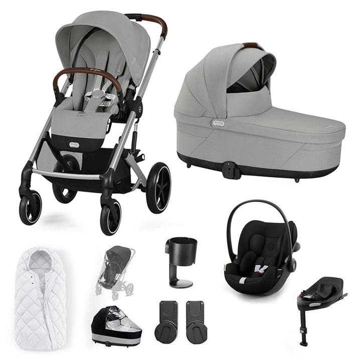 CYBEX Balios S Lux + Cloud G3 Travel System-Travel Systems-Stone Grey-SNOGGA Footmuff | Natural Baby Shower