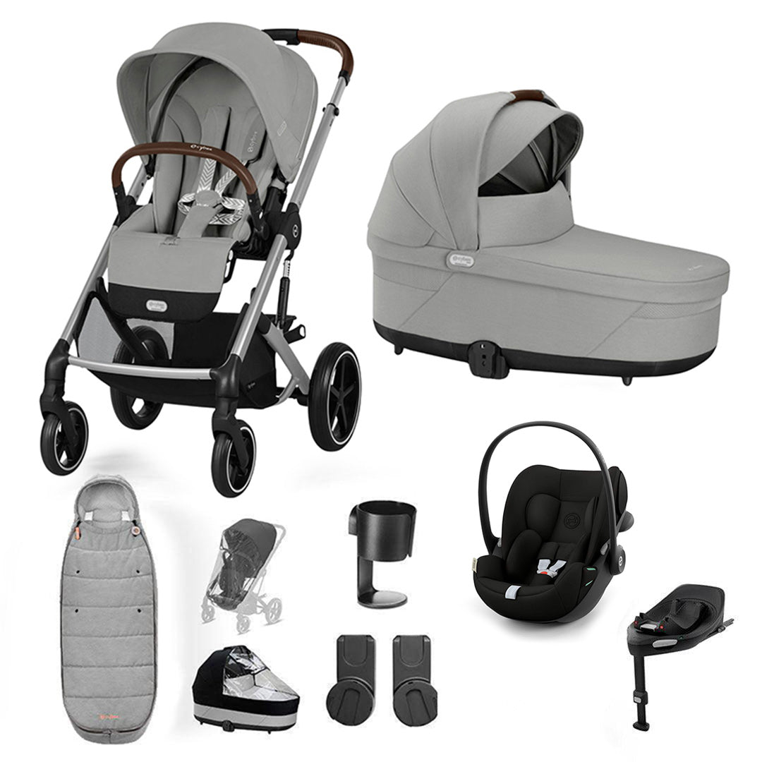 CYBEX Balios S Lux + Cloud G3 Travel System-Travel Systems-Stone Grey-Footmuff | Natural Baby Shower