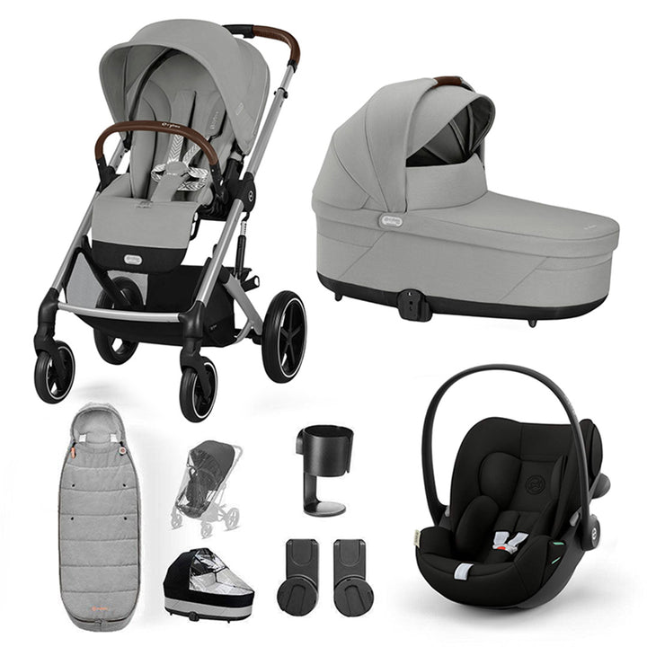 CYBEX Balios S Lux + Cloud G3 Travel System-Travel Systems-Stone Grey-Footmuff | Natural Baby Shower