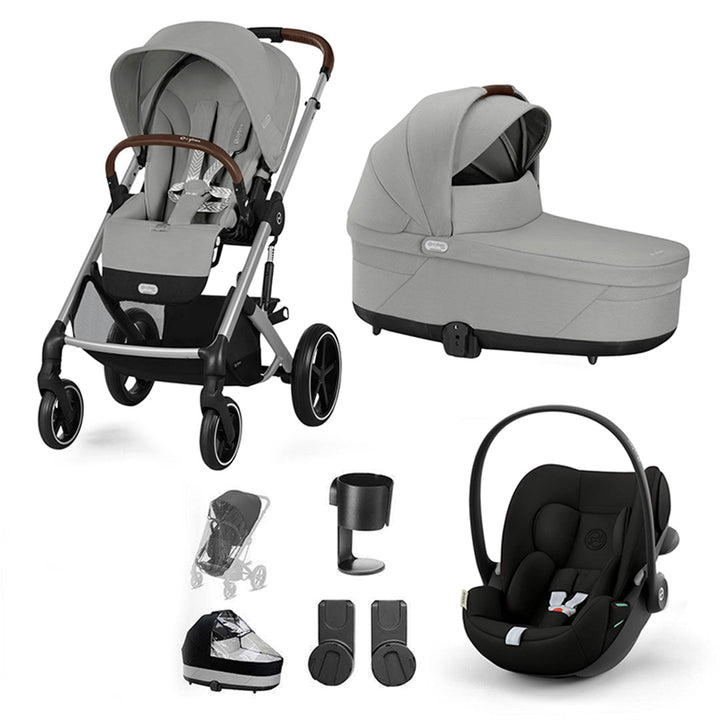 CYBEX Balios S Lux + Cloud G3 Travel System-Travel Systems-Stone Grey-No Footmuff | Natural Baby Shower
