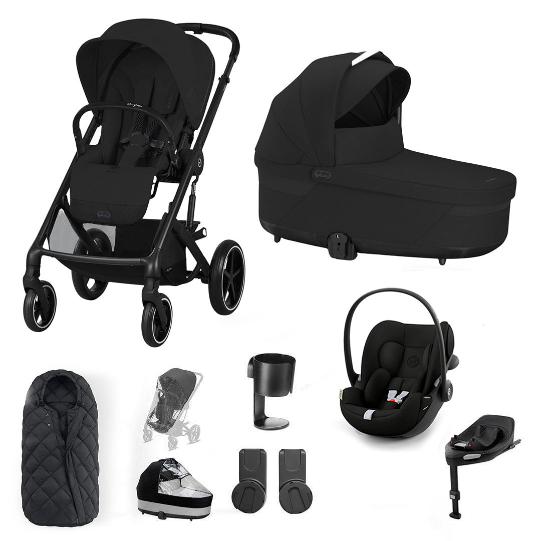 CYBEX Balios S Lux + Cloud G3 Travel System-Travel Systems-Moon Black-SNOGGA Footmuff | Natural Baby Shower