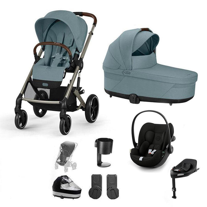 CYBEX Balios S Lux + Cloud G3 Travel System-Travel Systems-Stormy Blue-No Footmuff | Natural Baby Shower