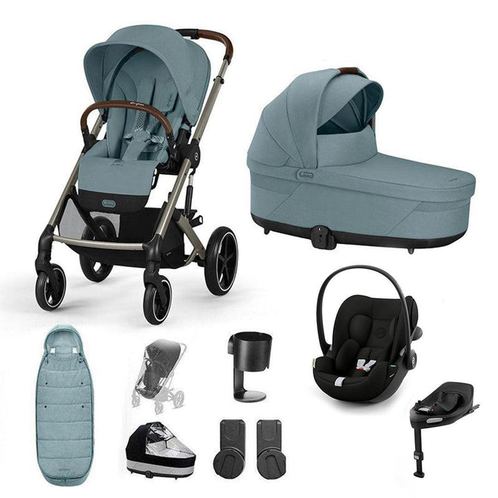 CYBEX Balios S Lux + Cloud G3 Travel System-Travel Systems-Stormy Blue-Footmuff | Natural Baby Shower