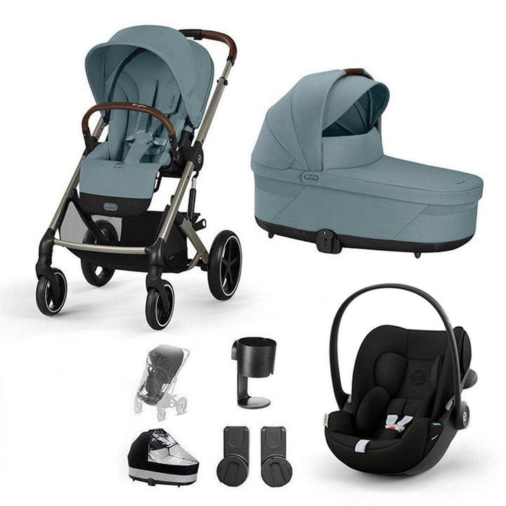CYBEX Balios S Lux + Cloud G3 Travel System-Travel Systems-Stormy Blue-No Footmuff | Natural Baby Shower