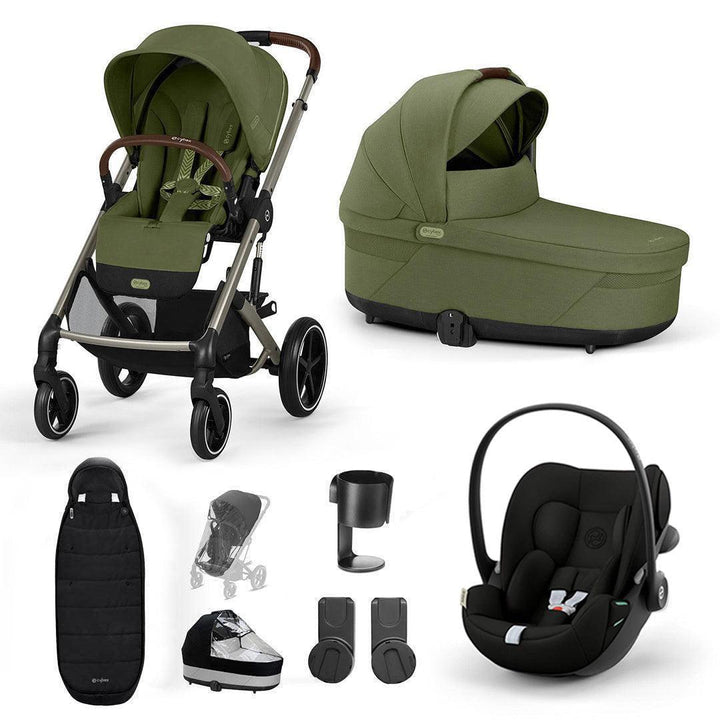 CYBEX Balios S Lux + Cloud G3 Travel System-Travel Systems-Moss Green-Footmuff | Natural Baby Shower