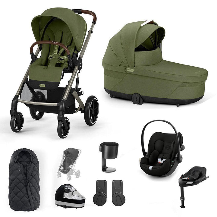 CYBEX Balios S Lux + Cloud G3 Travel System-Travel Systems-Moss Green-SNOGGA Footmuff | Natural Baby Shower