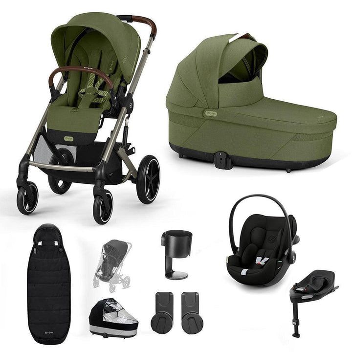 CYBEX Balios S Lux + Cloud G3 Travel System-Travel Systems-Moss Green-Footmuff | Natural Baby Shower