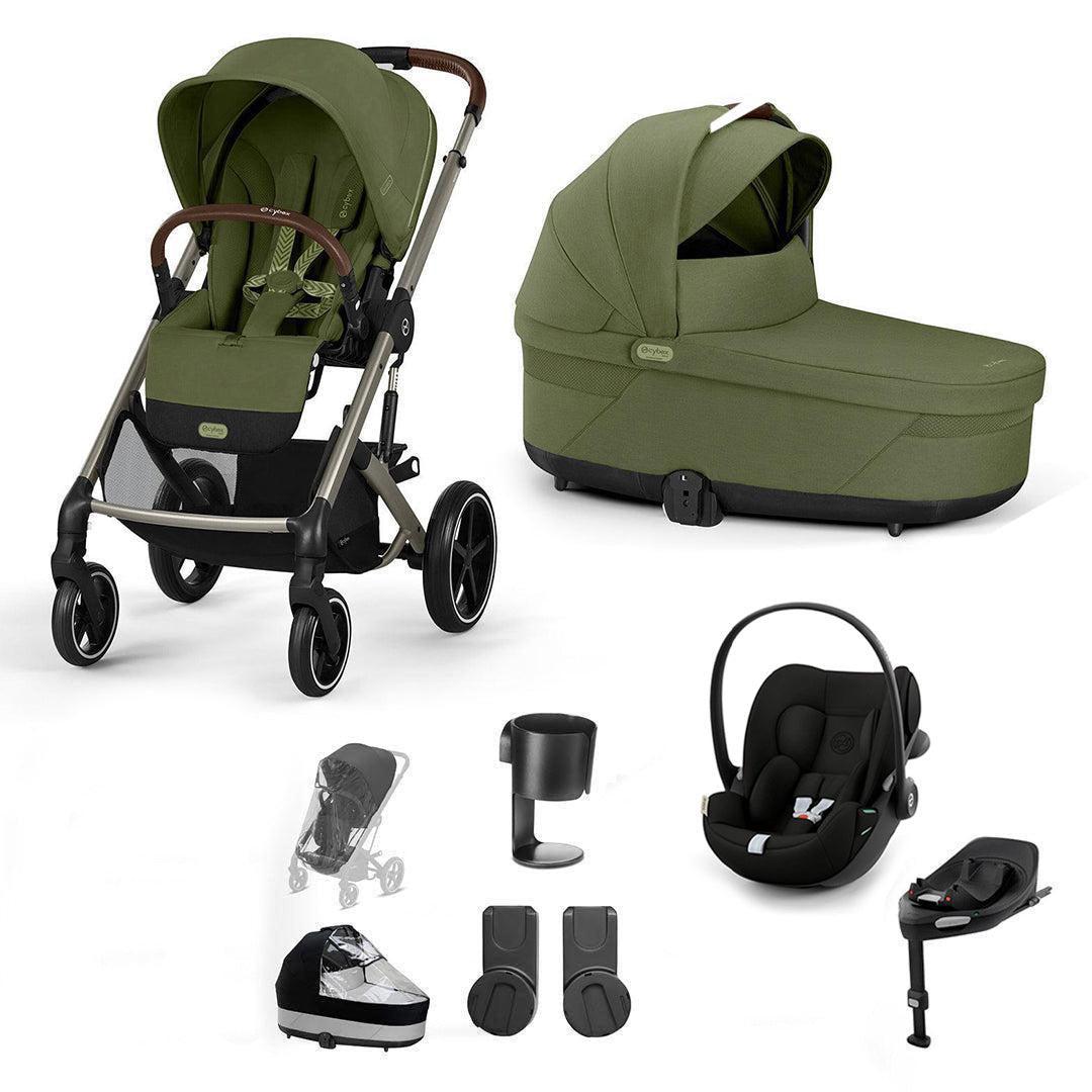 CYBEX Balios S Lux + Cloud G3 Travel System-Travel Systems-Moss Green-No Footmuff | Natural Baby Shower
