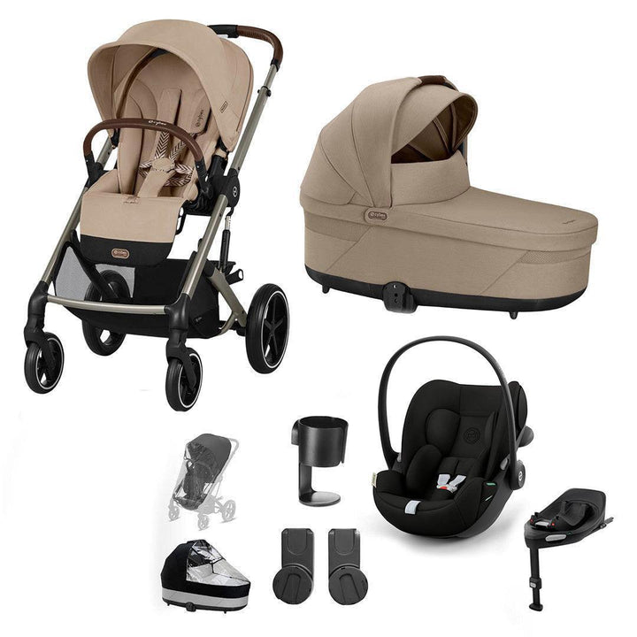 CYBEX Balios S Lux + Cloud G3 Travel System-Travel Systems-Almond Beige/Black-No Footmuff | Natural Baby Shower