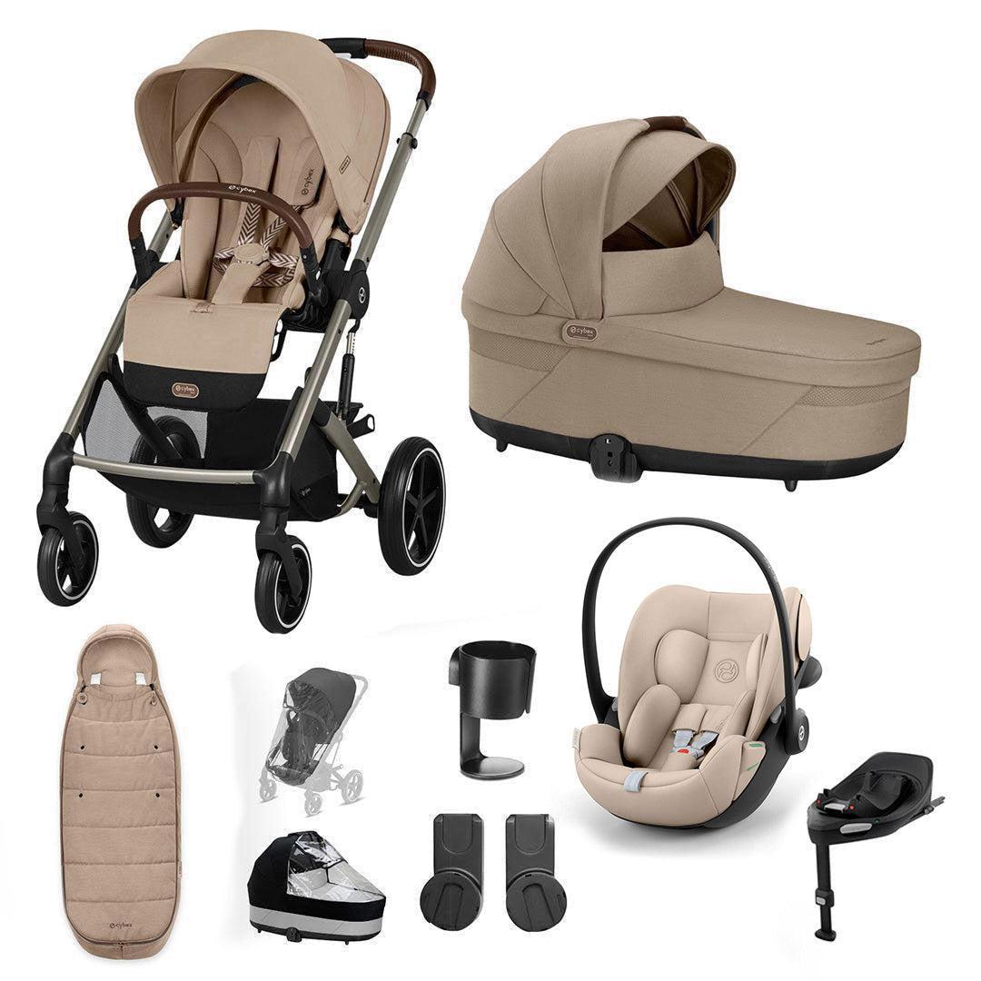 CYBEX Balios S Lux + Cloud G3 Travel System-Travel Systems-Almond Beige-Footmuff | Natural Baby Shower
